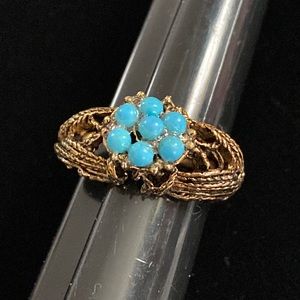 Signed DACO Faux Turquoise Ring